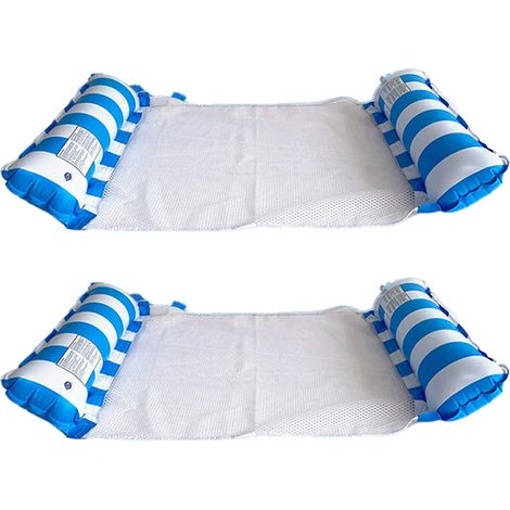 Hamac aquatique pour piscine, chaise longue flottante pour piscine, hamac gonflable confortable (bleu clair)-AquaForge (1/4)
