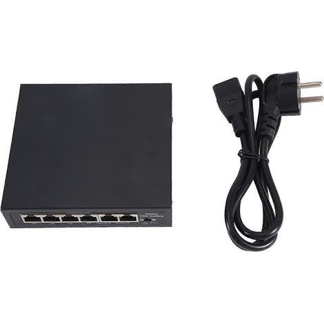 6-Port-PoE-Switch (100 Mbit/s), 4 PoE-Ports + 2 Uplinks für IP-Kameras, EU-Stecker (1/5)