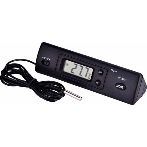 Thermomètre Compteur De Température Numérique À Cristaux Liquides LCD Mesure De L'humidité Capteur De Sonde Câblé pour Réfrigérateur Aquarium Climatiseur (1/5)