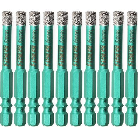 Fliesenbohrer Diamant 6 mm 10 Stück für Porzellan Keramik Granit (1/5)