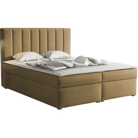 Lit boxspring Pomona 116, Magic velours 2206, Continental, Double, 160x200, Tissu, Disponible, 163x215x115cm (1/5)