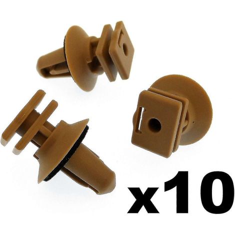 10 clips de fixation intérieurs BMW en plastique pour garnitures de seuil et d'entrée de porte - Clips beiges