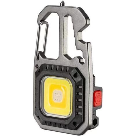 Mini lampe de poche porte-clés, lumineuse rechargeable, petite lampe de travail multifonction, lampe de poche portable, affichage de la batterie, décapsuleur for le camping, écl (1/5)