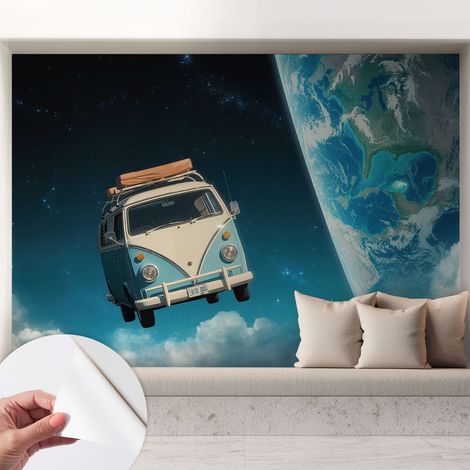 Papier peint adhésif autocollant pour salon chambre à coucher peint imprimé pour mur Voyage dans l'espace 208x146 cm (1/5)