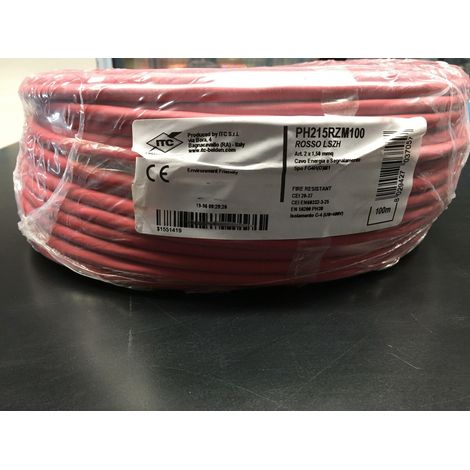 Itc cable blindado ignÍfugo fg4ohm1 ph 2x1,50 lszh rojo ph215rzm100