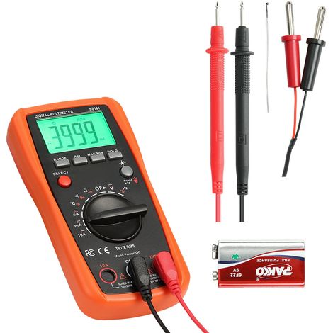 Mophorn Digitalmultimeter, 4000-Count TRMS DC/AC Voltmeter Stromtester, Auto-Ranging-Multimeter zur Messung von Strom, Spannung, Widerstand, Kapazität, Temperatur, Durchgang und Tastverhältnis