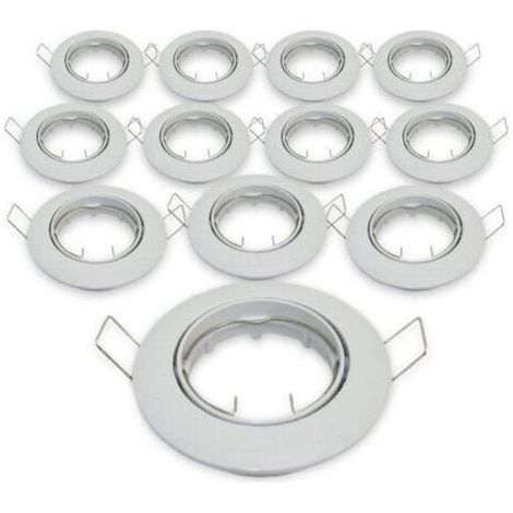 TAISHENGDA – 12er-Pack LED-Einbaustrahler inklusive GU10-Fassungen, für LED- oder Halogenlampen, rund, weiß, schwenkbar, Schutzart IP23, Ø 85 mm (1/5)