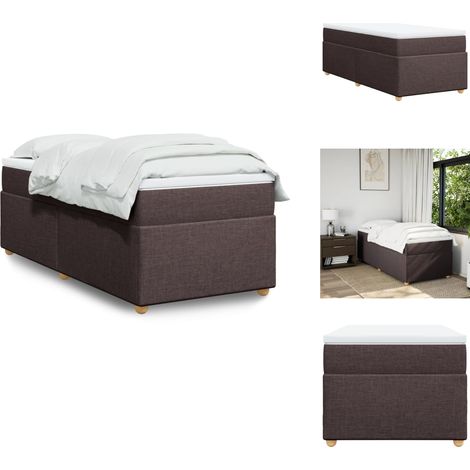 Sommier à lattes de lit avec matelas Marron foncé 90x190 cm - Sommier À Lattes De Lit - Sommiers À Lattes De Lit - Lit - Meuble De Chambre À Coucher (1/5)