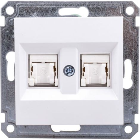 Lumina Doppel-RJ45-Computerbuchse Cat.5e UTP Weiß WL2120
