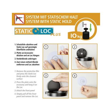 Étagère cuisine WENKO Jet M noire 40x7,5 cm fixation sans perçage étagère murale cuisine rangement cuisine sans perçage étagère métallique cuisine design minimaliste industrielle rangement noir (1/5)