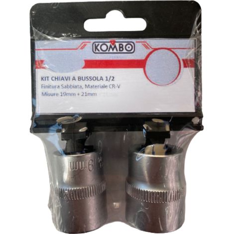 SET BUSSOLE CR-V 2PZ - ATTACCO 1/2 19mm 21mm FINITURA A SPECCHIO (1/3)