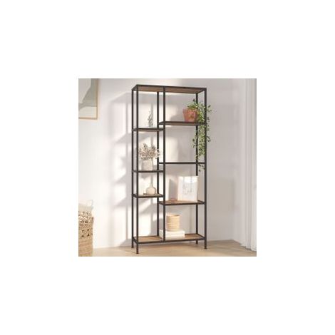 Étagère à livres 80x30x180 Acier et bois d'ingénierie (1/5)