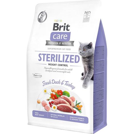 BRIT Care Croquettes sans céréales stérilisées pour chat - contrôle du poids - 2 kg