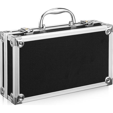 Boîte à Outils Mallette Portable Multifonction en Alliage D'aluminium avec Serrure Noir Protection Chocs et Vol, pour Rangement et Organisation (1/5)