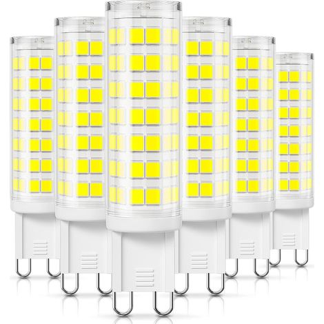 Dimmbare LED-Lampe, kaltweiß 5000 K, 5 W ersetzt 50 W Halogenlampe, G9 220 V Lampe, ideal für Badezimmer, Pendelleuchte, 6er-Pack. (1/5)