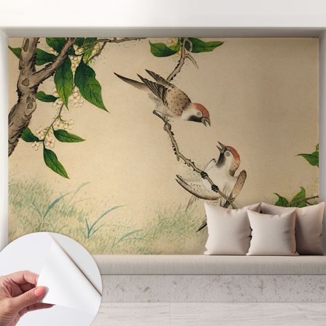 Selbstklebende Tapete - Wanddekoration Wohnzimmer - Tapete Schlafzimmer Klassisches Duett 208x146 cm (1/5)