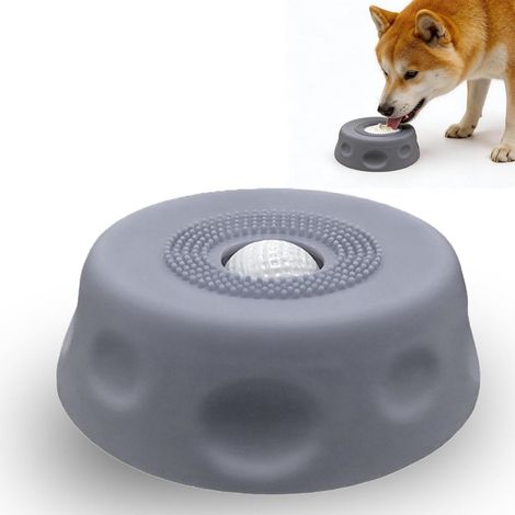 Lick Bowl - Cuenco Interactivo Para Perros Con Bola Giratoria Integrada - 17,4 x 5,7 cm - 250 ml - Antideslizante Base De Silicona - 1 Unidad (1/5)