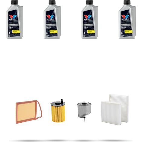 Kit tagliando 4 FILTRI e 4L OLIO compatibile con Peugeot 208 1.6 HDI FAP 82kw Dal 2012 (1/5)