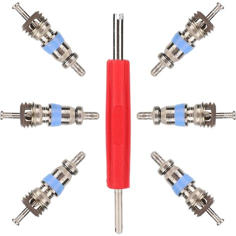 Nucleo valvola HVAC da 50 pezzi, compatibile con refrigeranti ad alta pressione R32 R410A e R22 con guarnizione in PTFE Chiave 2 in 1 inclusa Parte di ricambio per sistemi di refrigerazione dell'aria  (1/5)