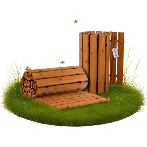 Bituxx Rollweg Holz Holzweg Gartenweg Gehweg Trittplatten Gartentritte Zedernholz ausrollbar 250x45cm