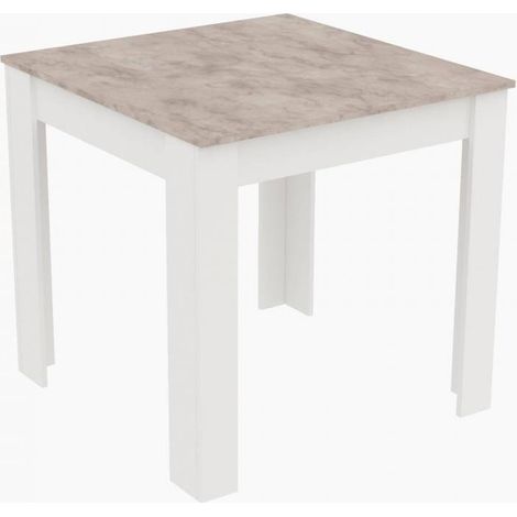 TAVOLO FISSO CM 80X110XH.75 CEMENTO/BIANCO