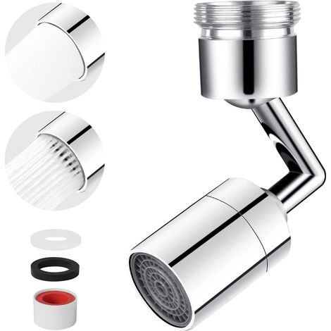 Aérateur Pivotant 720° – Double Fonction, Économie Eau, Alliage Zinc, M22/M24 (1/5)
