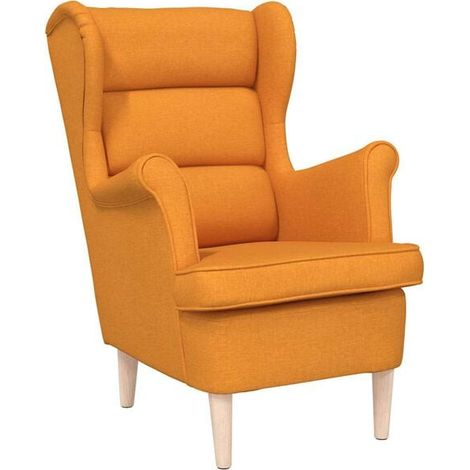Fauteuil jaune foncé, dimensions 74 x 84 x 100 cm, tissu (1/5)