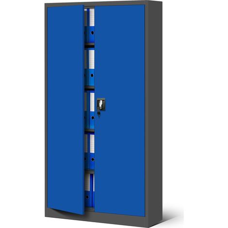 Armoire de Bureau Métal à Dossiers Verrouillable 185 x 90 x 40 cm (1/5)