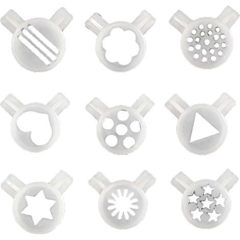 Icing Nozzle Universal Easy Clean Inner Diameter 29mm Various Patterns Ice Cream Maker Accessories Bar Tools, 9-Pack 32mm (1/5)