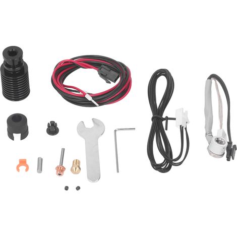 Cartouche de chauffe pour imprimante 3D, kit buse avec dissipateur thermique, couvercle silicone, mâchoire à clip, câble de rallonge chauffant pour Prusa (1/5)
