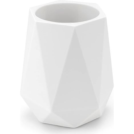 Silikon-Stiftehalter, Schreibtisch-Stiftehalter – reinweißes geometrisches Design – Kugelschreiberetui, Make-up-Pinselhalter, Aufbewahrungsbox für Bürobedarf