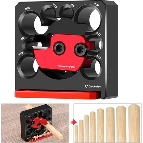 Kit de gabarit de fabricant de chevilles métrique 8 mm à 20 mm avec lame en carbure Perceuse électrique Fraisage Cheville Tige ronde Outil auxiliaire pour tiges en bois Bâtons Travail du bois (1/4)