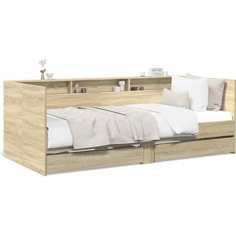 Maison Exclusive - Sofá cama con cajones sin colchón roble Sonoma (1/5)