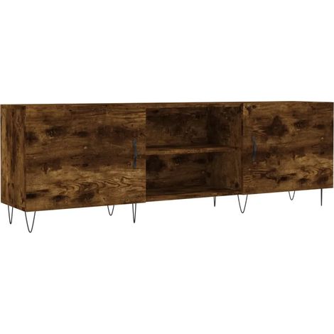 Mueble TV sólido con amplio espacio de almacenamiento 150 x 30 x 50 cm de estilo moderno en madera de roble ahumado 020048706 (1/5)