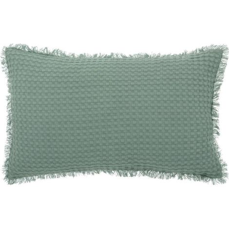 Cuscino a nido d ape widdy 30x50cm verde celeste - Atmosphera créateur d'intérieur