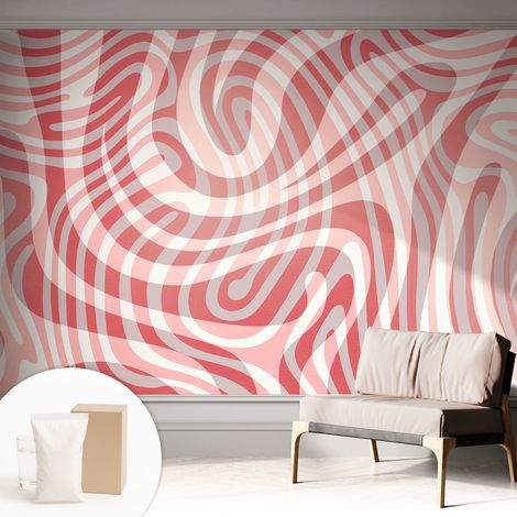 Papier peint intissé avec imprimé installation simple qualité excellente sans désordre - Colle incluse gratuite Lignes ondulées 312x219 cm (1/5)