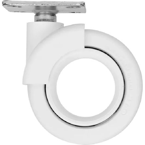 Roulette pivotante rotola blanche, 47x47 mm, D. 65 x H.80 mm, entraxe 35x35mm (1/2)