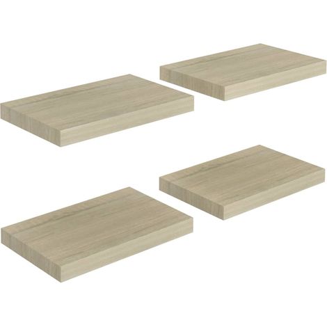 vidaXL Scaffali a Parete 4 pz Rovere 40x23,5x3,8 cm in MDF