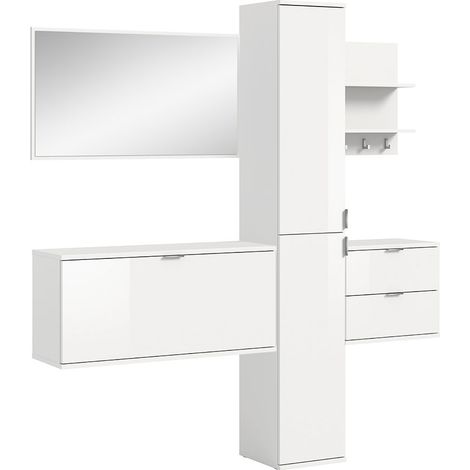 ProjektX ensemble d'armoires de rangement 5 éléments blanc brillant. (1/5)