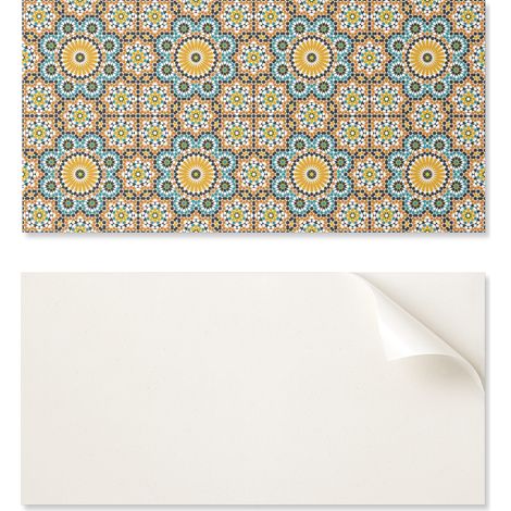 Baldosas de vinilo autoadhesivas - Decoraci贸n de pared para oficina con dise帽o de mosaico y flores, 10x40x20 cm