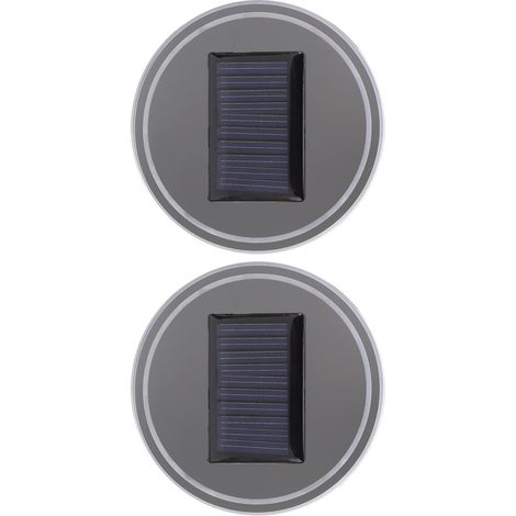 2 supports lumineux LED à induction vibratoire solaire pour porte-gobelet voiture, tapis d'ambiance intérieur 2 pièces