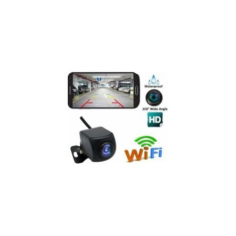 Caméra de recul sans fil HD WIFI Caméra de recul pour voiture, véhicules, caméra de recul WiFi avec vision nocturne, moniteur de recul sans fil LCD étanche IP67,
