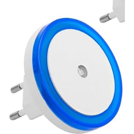 2PCS LED Automatique à Capteur Crépusculaire, Veilleuse Enfant Prise Electrique, Prise Électrique Murale, Veilleuse Bleu pour Couloir, Cuisine et Escalier [Classe énergétique A]