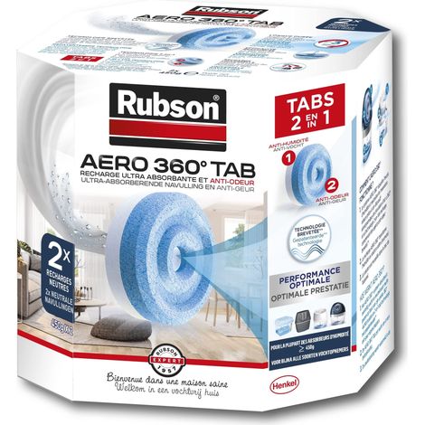 Rubson - Ricariche in pastiglia Aero 360 per deumidificatore, 2 pezzi