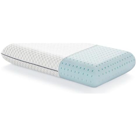 Memory Foam Kissen 40x60 cm – Mit Kühlgel angereichert – Atmungsaktives Kissen – Waschbarer Bezug – Memory Foam Kissen, Weiß