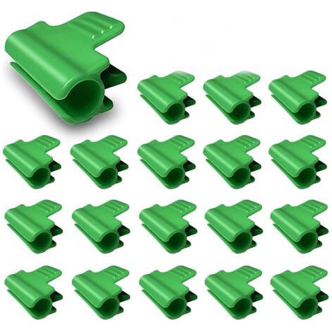 FENOPLASTICALot de 35 clips pour serre de jardin,clips pour tube d'ombrage de jardin et 1 sac à cordon pour support saisonnier des plantes, filet à oiseaux, accessoires en tissu d'ombrage (15-16mm) (1/5)