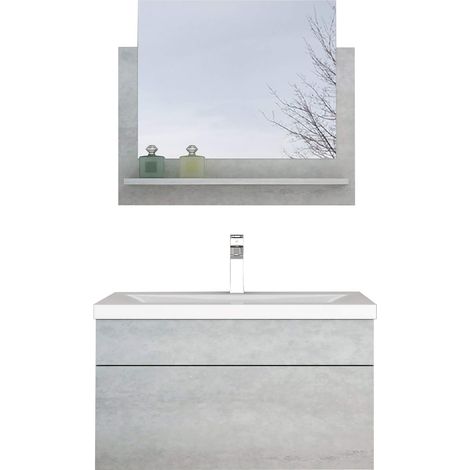 Home Deluxe - Conjunto completo de muebles de baño WANGEROOGE  Color: Gris, Talla: M