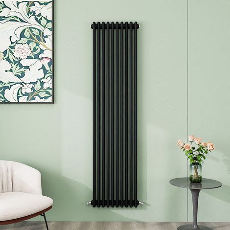 AICA 1800x470mm 3 Column Vertical Black Radiator Central Heating Cast Iron Style