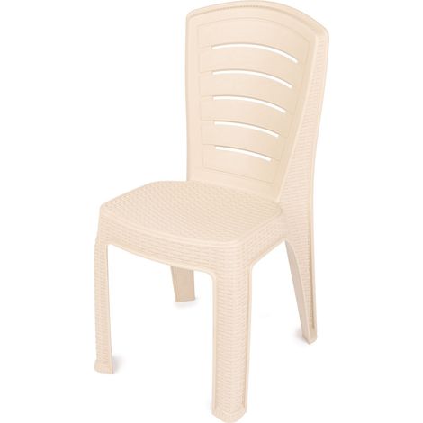Garronda Chaise de Jardin Extérieur Empilable Plastique Beige GD-0270 (1/5)