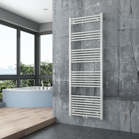 Bernstein – Radiateur sèche-serviettes eau chaude 1700x600mm – Laiton blanc RAL9016 – Connexion centrale ou latérale – 809W